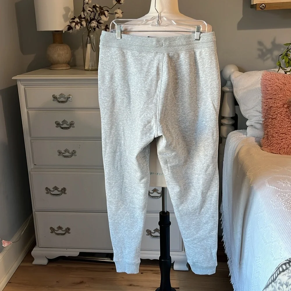 Sweatpants Gray Cotton Joggers Fleece Lined Mens Large